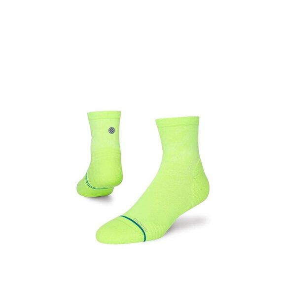 Stance Run Light Quarter Crew Cut Volt Socks Small Men's 3-5.5 Women's 5 -7.5 - Picture 1 of 6